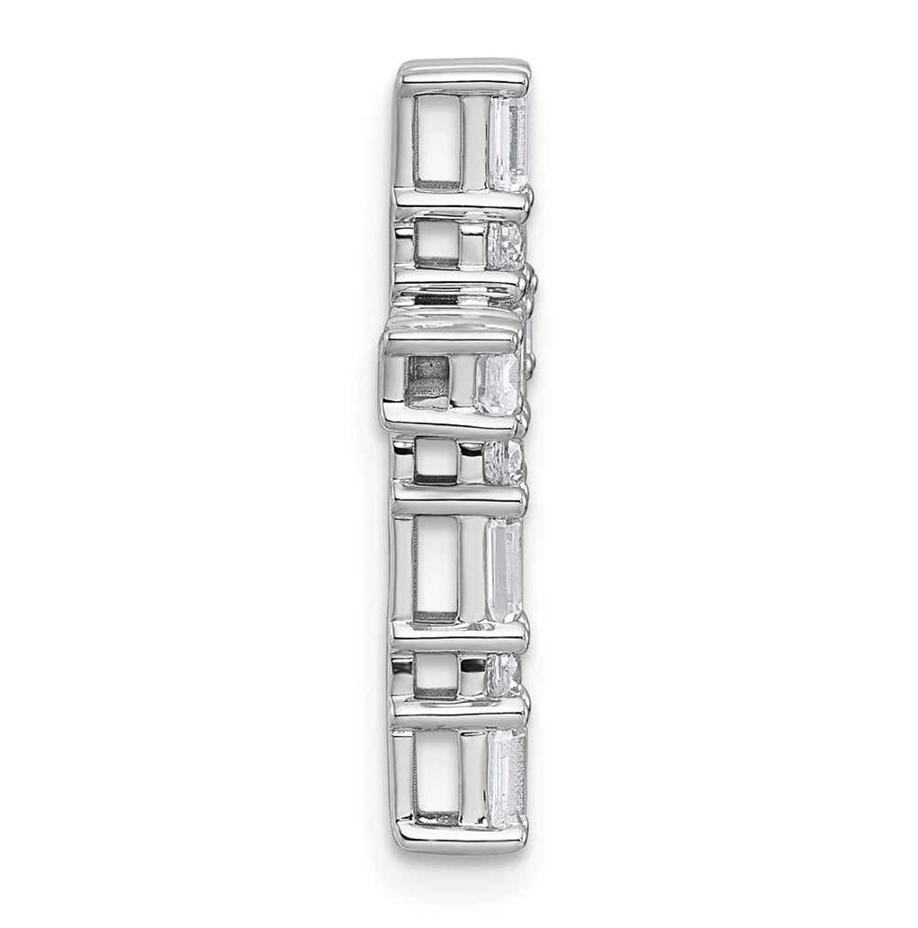 14k White Gold 1 carat Lab Grown Diamond VS+ F+ Complete Cross Chain Slide Pendant