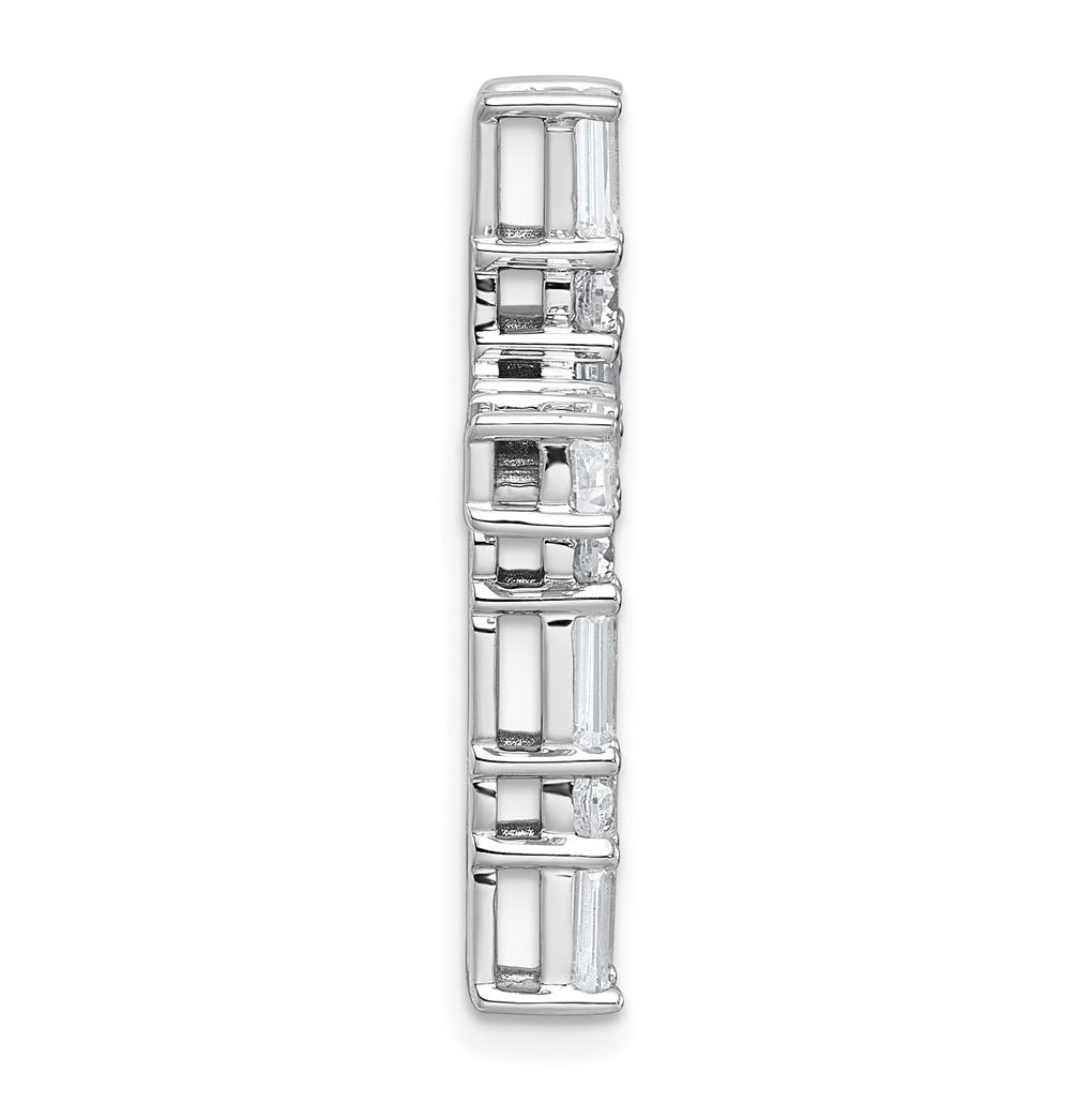 14k White Gold 2 1/5 carat Lab Grown Diamond VS+ F+ Complete Cross Chain Slide Pendant