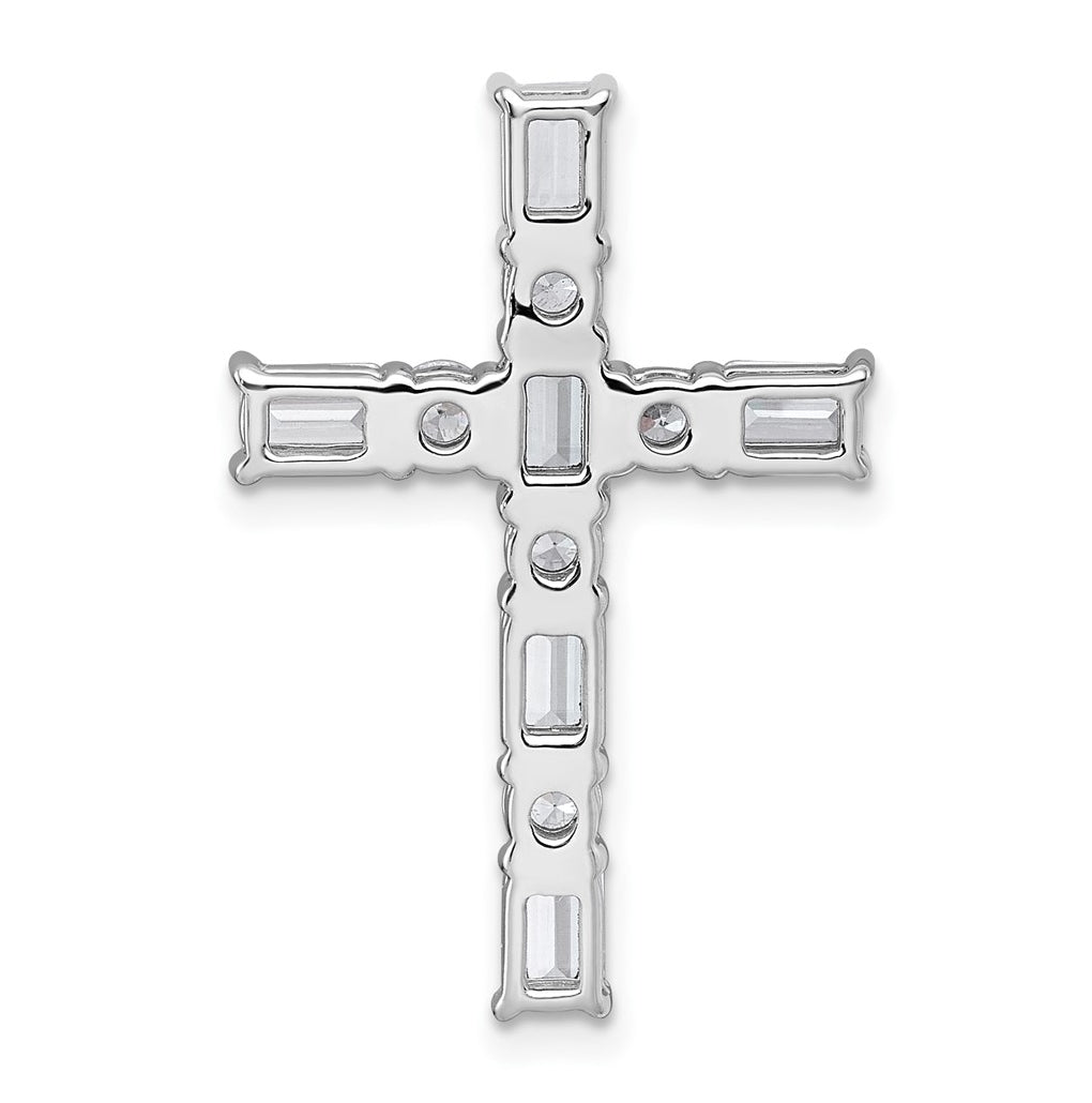 14k White Gold 2 1/5 carat Lab Grown Diamond VS+ F+ Complete Cross Chain Slide Pendant