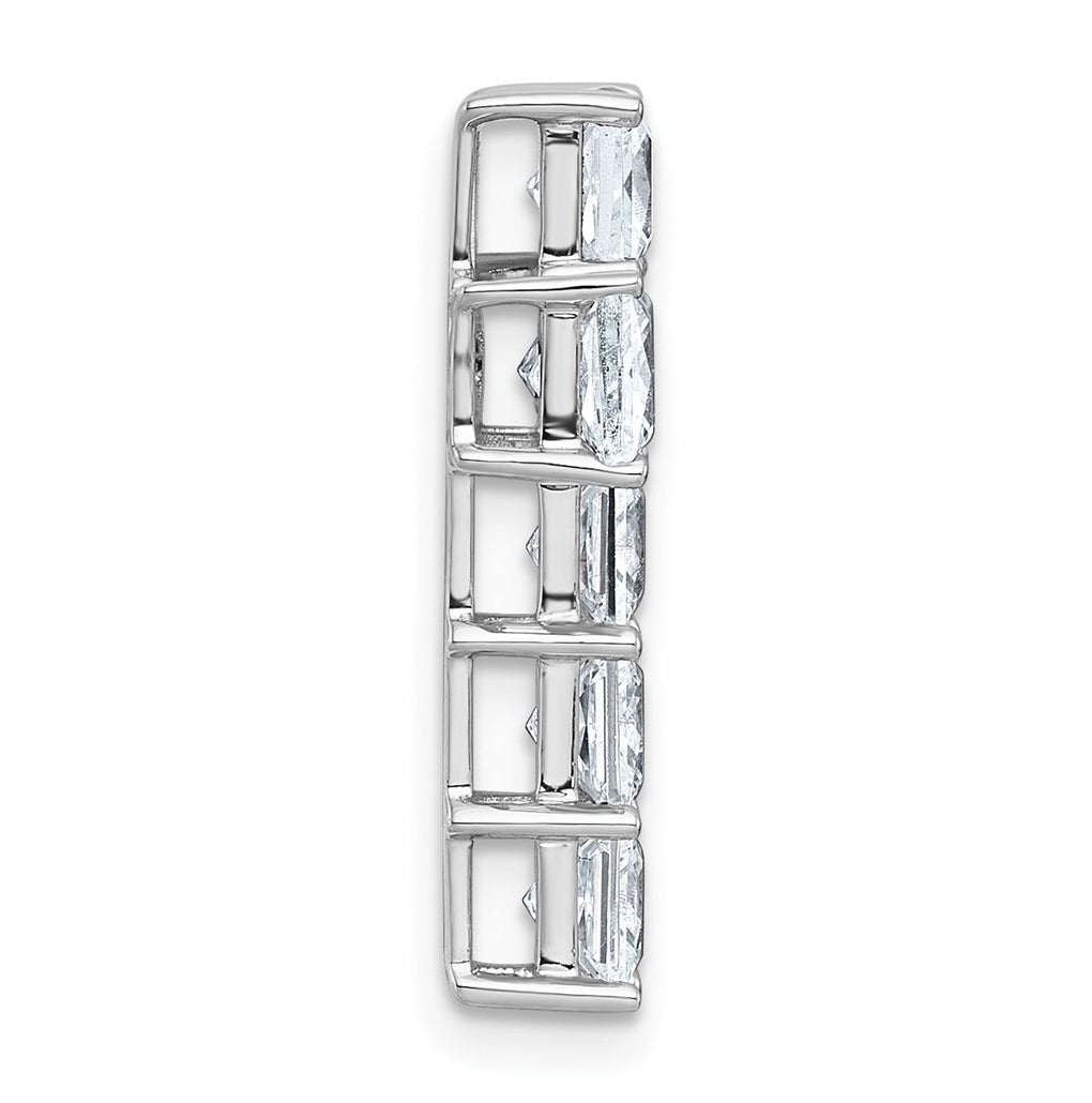 14k White Gold 2 5/8 carat Lab Grown Diamond VS+ F+ Complete Cross Chain Slide Pendant