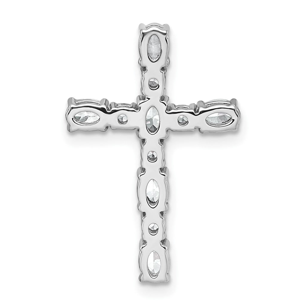 14k White Gold 1 carat Lab Grown Diamond VS+ F+ Complete Cross Chain Slide Pendant
