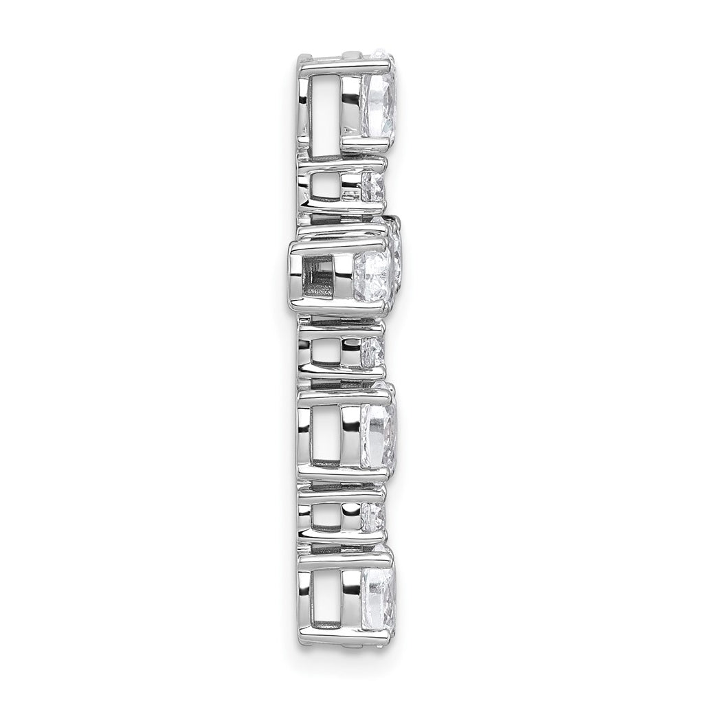 14k White Gold 1 3/4 carat Lab Grown Diamond VS+ F+ Complete Cross Chain Slide Pendant