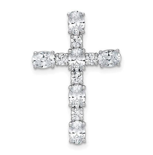 14k White Gold 1 3/4 carat Lab Grown Diamond VS+ F+ Complete Cross Chain Slide Pendant