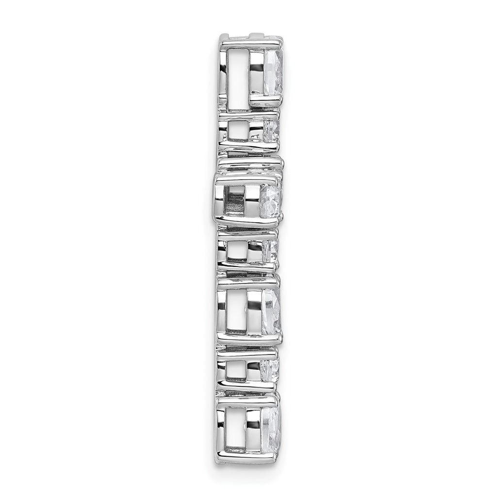 14k White Gold 2 1/3 carat Lab Grown Diamond VS+ F+ Complete Cross Chain Slide Pendant