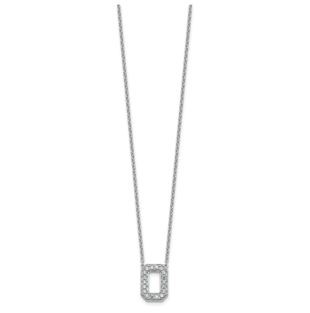 14k White Gold Lab Grown Diamond VS+ F+ Complete Letter 18 inch Initial Necklace