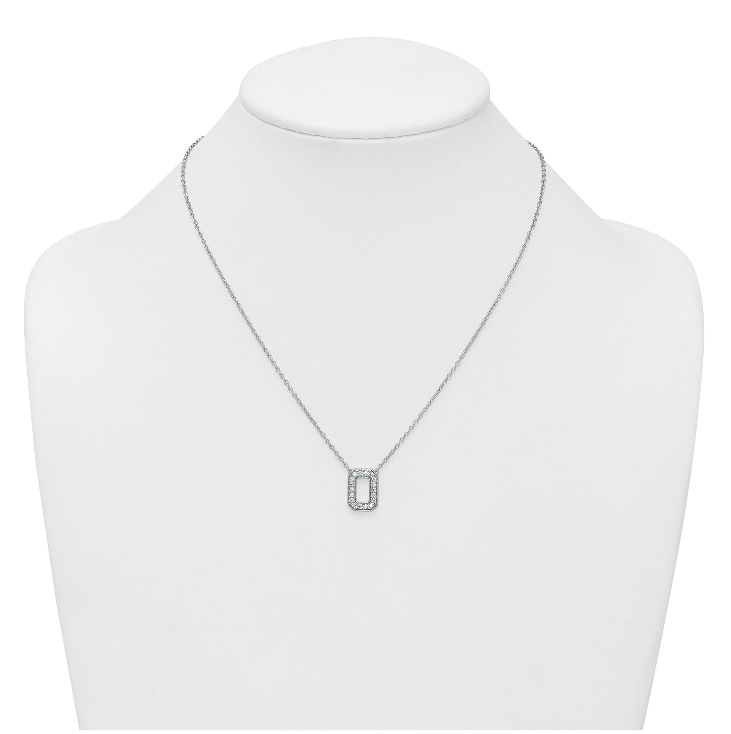 14k White Gold Lab Grown Diamond VS+ F+ Complete Letter 18 inch Initial Necklace