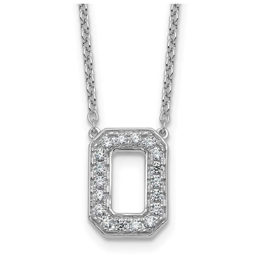 14k White Gold Lab Grown Diamond VS+ F+ Complete Letter 18 inch Initial Necklace