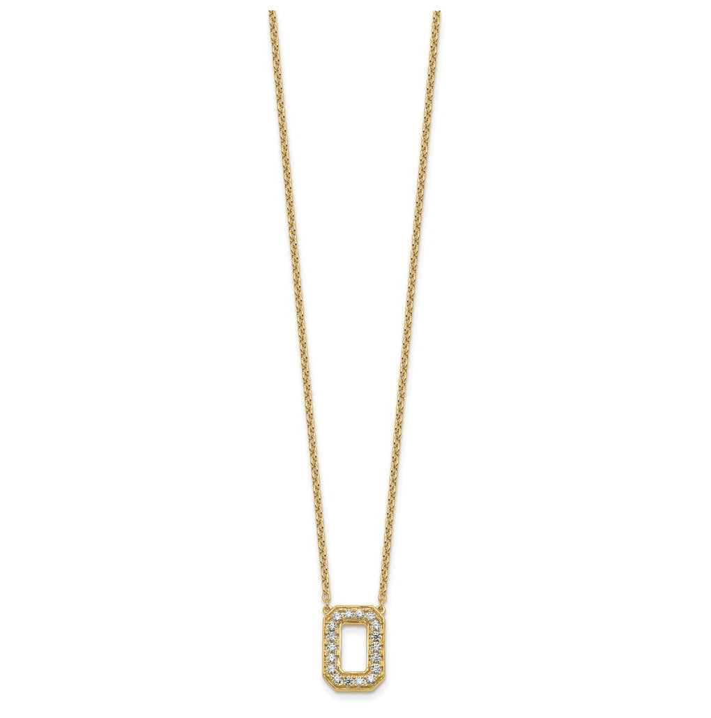 14k Yellow Gold Lab Grown Diamond VS+ F+ Complete 18 inch Initial Necklace