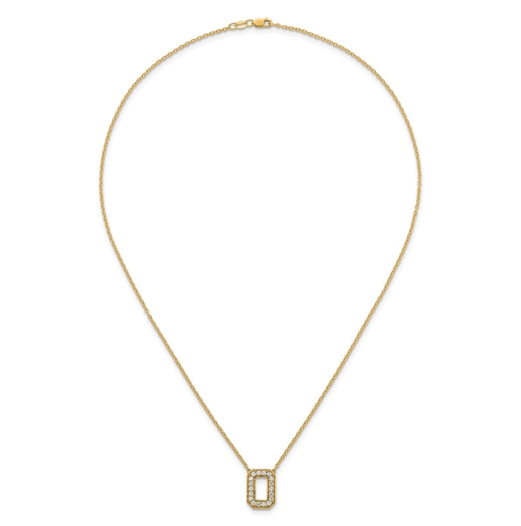 14k Yellow Gold Lab Grown Diamond VS+ F+ Complete 18 inch Initial Necklace