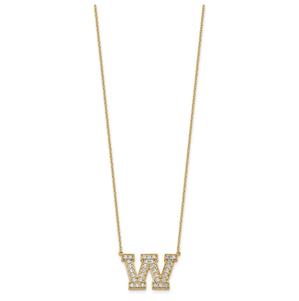 14k Yellow Gold Lab Grown Diamond VS+ F+ Complete 18 inch Initial Necklace