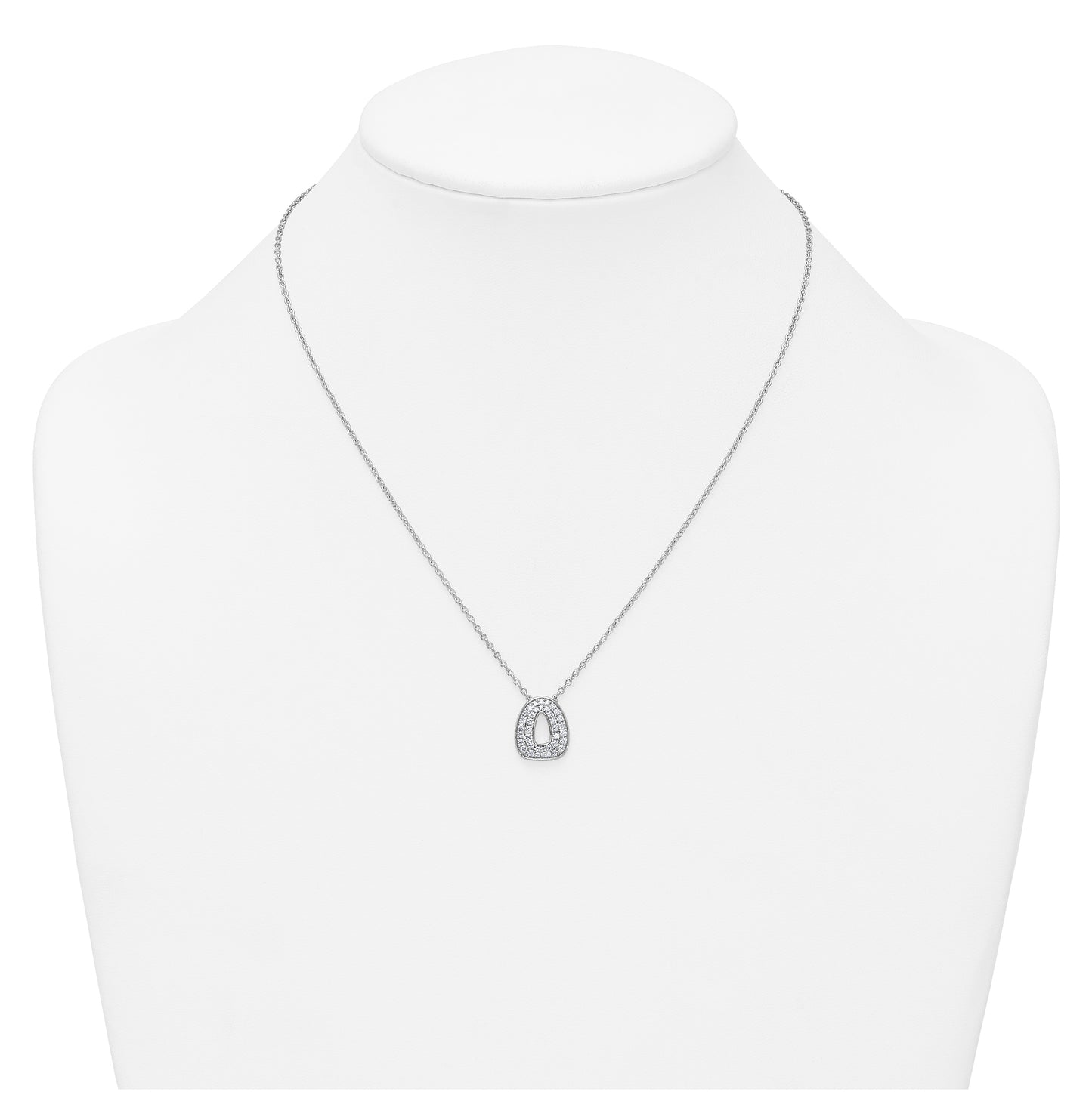 14k White Gold Lab Grown Diamond VS+ F+ Complete Letter 18 inch Initial Necklace