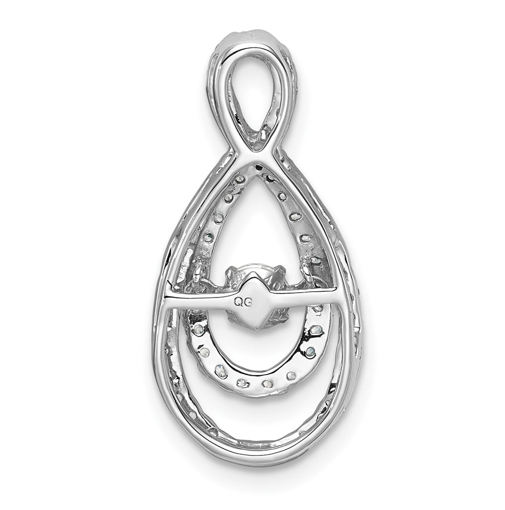 14k White Gold 1/2 carat Lab Grown Diamond VS+ F+ Complete Teardrop Pendant