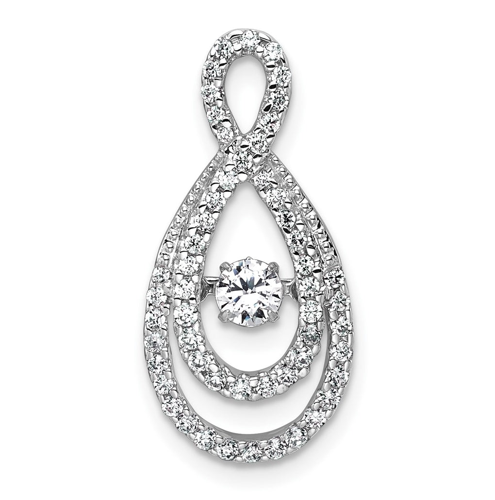 14k White Gold 1/2 carat Lab Grown Diamond VS+ F+ Complete Teardrop Pendant