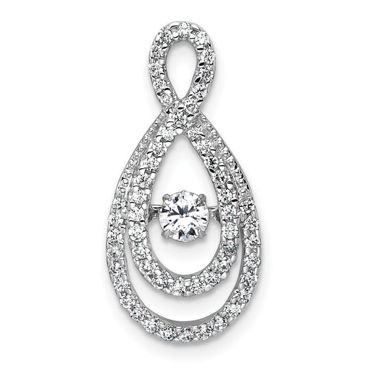 14k White Gold 1/2 carat Lab Grown Diamond VS+ F+ Complete Teardrop Pendant