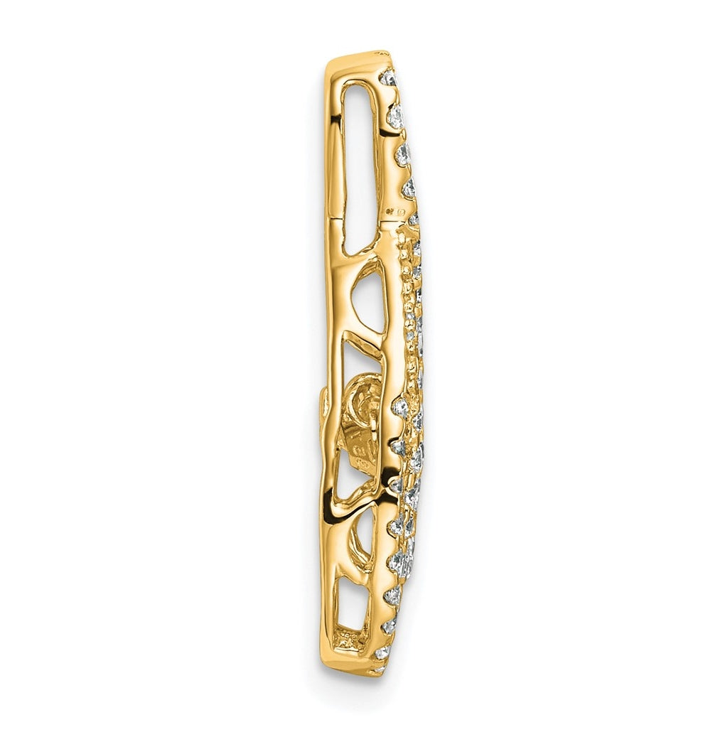 14k Yellow Gold 1/2 carat Lab Grown Diamond VS+ F+ Complete Teardrop Pendant