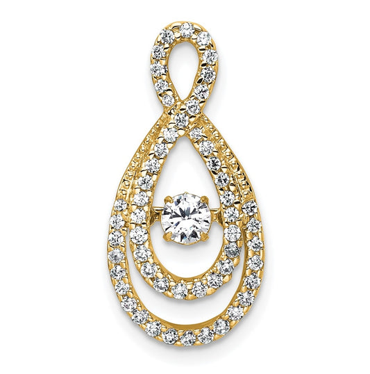 14k Yellow Gold 1/2 carat Lab Grown Diamond VS+ F+ Complete Teardrop Pendant