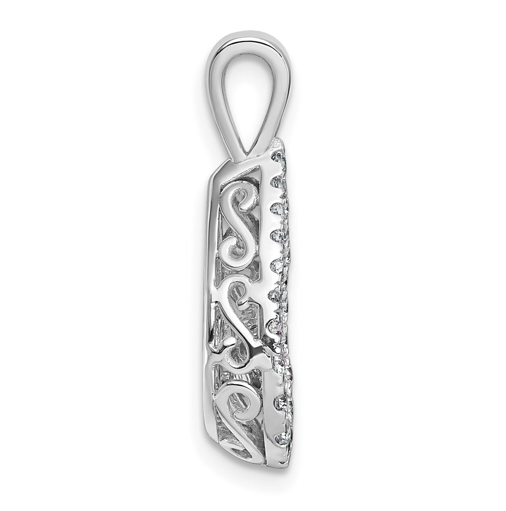 14k White Gold 1/2 carat Lab Grown Diamond VS+ F+ Complete Teardrop Pendant