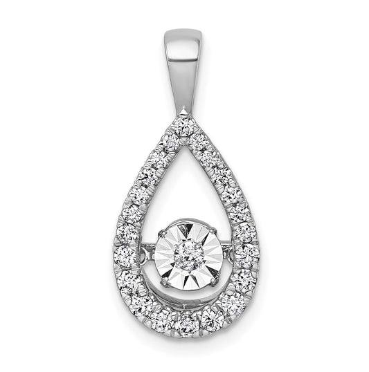 14k White Gold 1/2 carat Lab Grown Diamond VS+ F+ Complete Teardrop Pendant