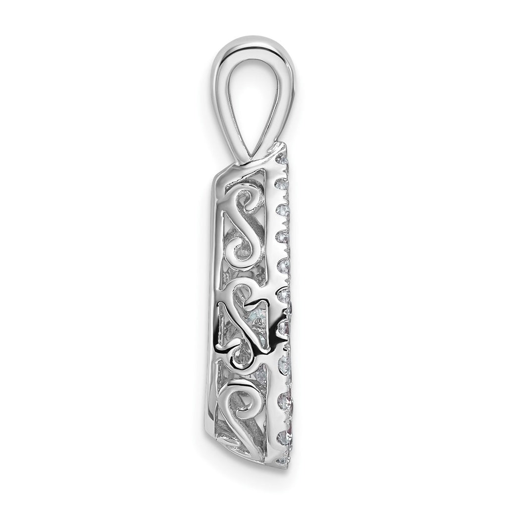 14k White Gold 7/8 carat Lab Grown Diamond VS+ F+ Complete Teardrop Pendant