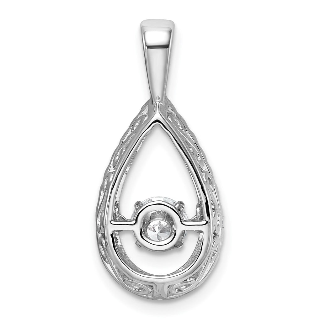 14k White Gold 7/8 carat Lab Grown Diamond VS+ F+ Complete Teardrop Pendant