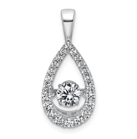 14k White Gold 7/8 carat Lab Grown Diamond VS+ F+ Complete Teardrop Pendant