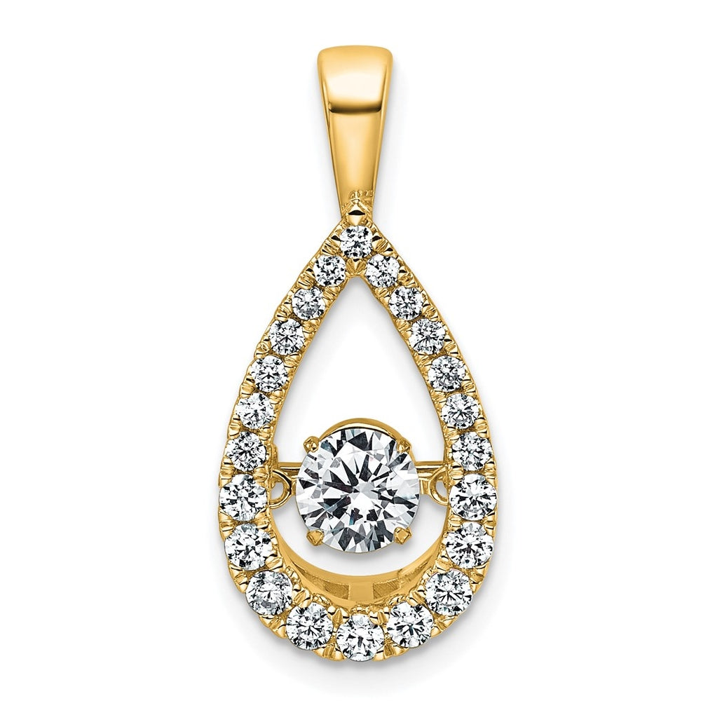 14k Yellow Gold 7/8 carat Lab Grown Diamond VS+ F+ Complete Teardrop Pendant