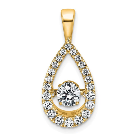 14k Yellow Gold 7/8 carat Lab Grown Diamond VS+ F+ Complete Teardrop Pendant