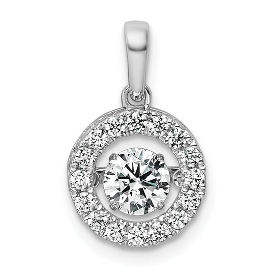 14k White Gold 3/4 carat Lab Grown Diamond VS+ F+ Complete Vibrant Circle Pendant