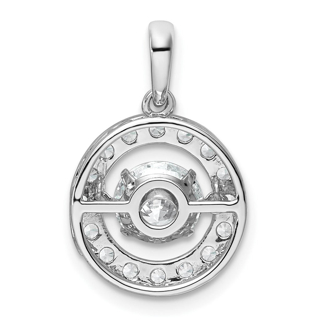 14k White Gold 1 1/2 carat Lab Grown Diamond VS+ F+ Complete Vibrant Circle Pendant