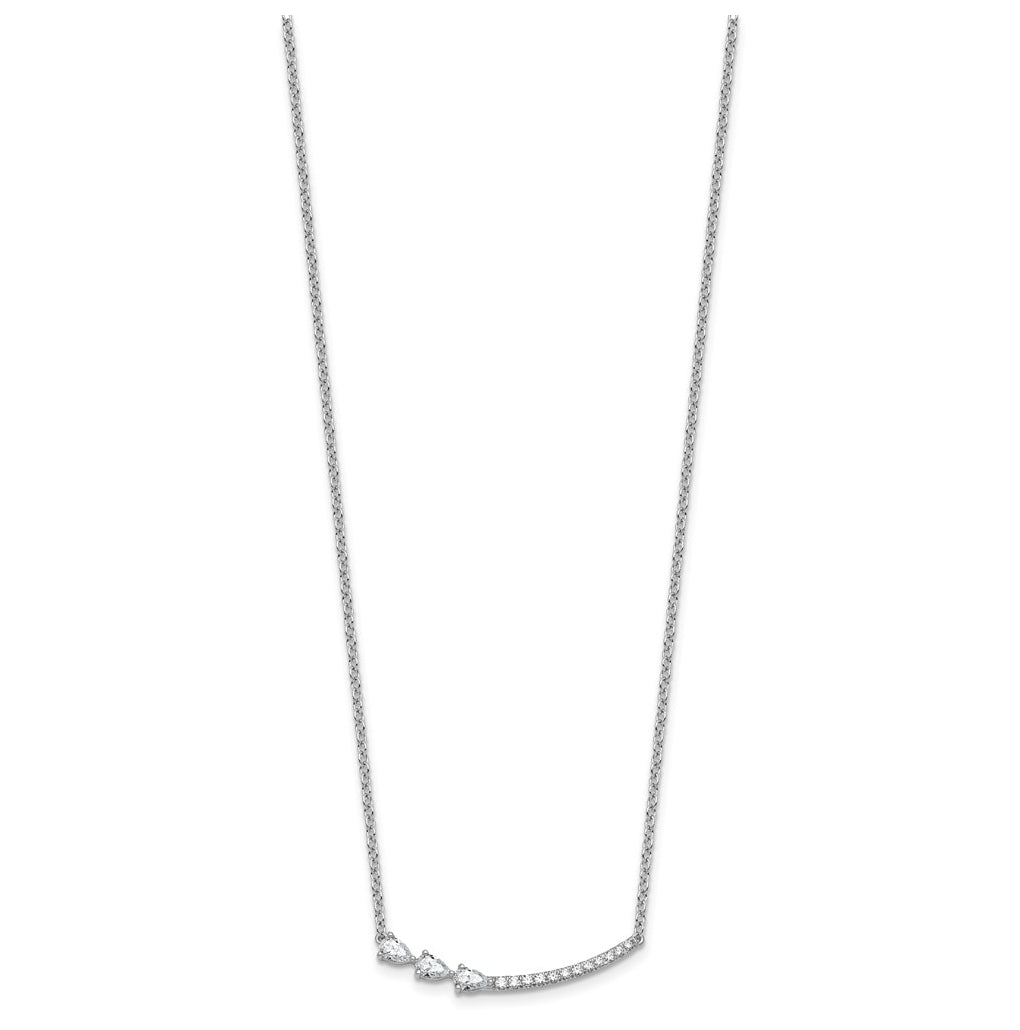 14k White Gold 3/4 carat Lab Grown Daimond VS+ F+ Complete 18 inch Fashion Bar Necklace