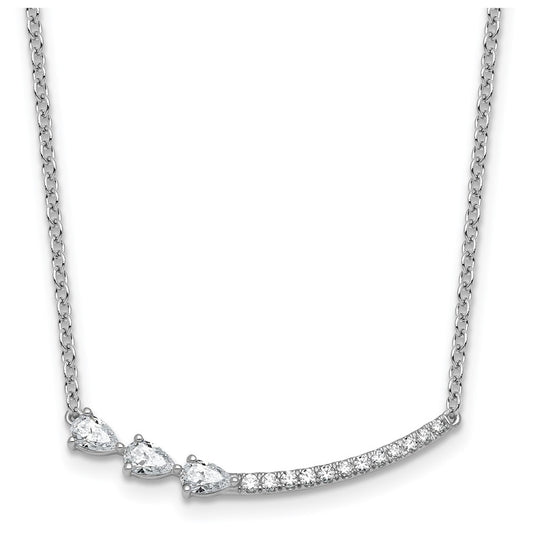 14k White Gold 3/4 carat Lab Grown Daimond VS+ F+ Complete 18 inch Fashion Bar Necklace