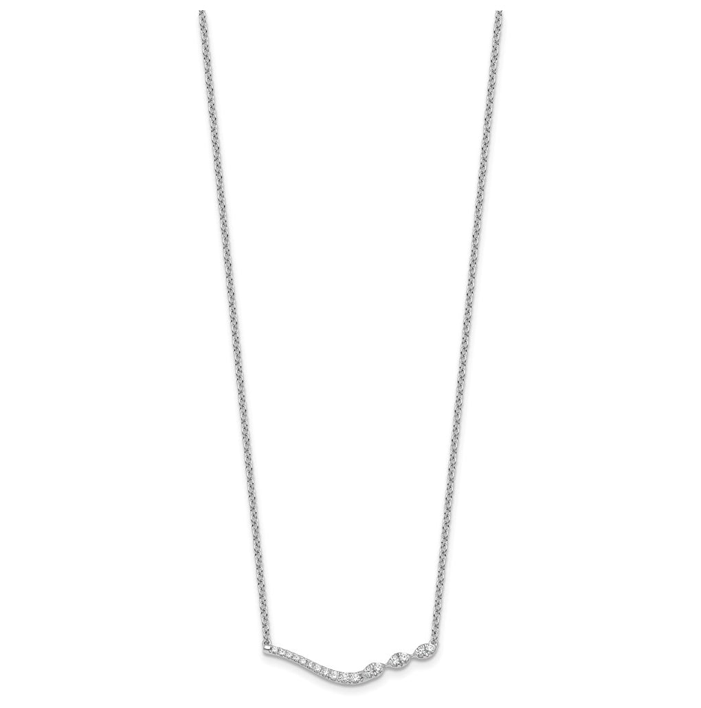 14k White Gold 1/3 carat Lab Grown Diamond VS+ F+ Complete 18 inch Fashion Bar Necklace