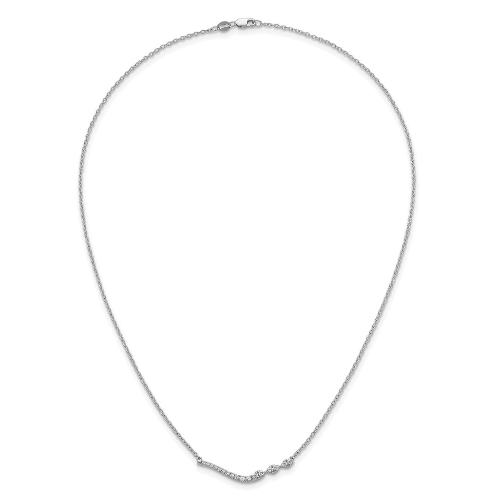 14k White Gold 1/3 carat Lab Grown Diamond VS+ F+ Complete 18 inch Fashion Bar Necklace