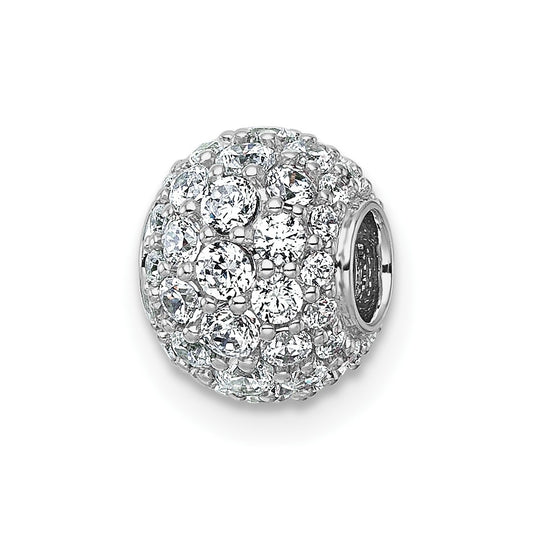 14k White Gold 1 carat Lab Grown Diamond VS+ F+ Complete Sphere Slide Pendant