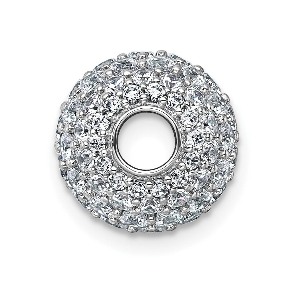 14k White Gold 1 7/8 carat Lab Grown Diamond VS+ F+ Complete Sphere Slide Pendant