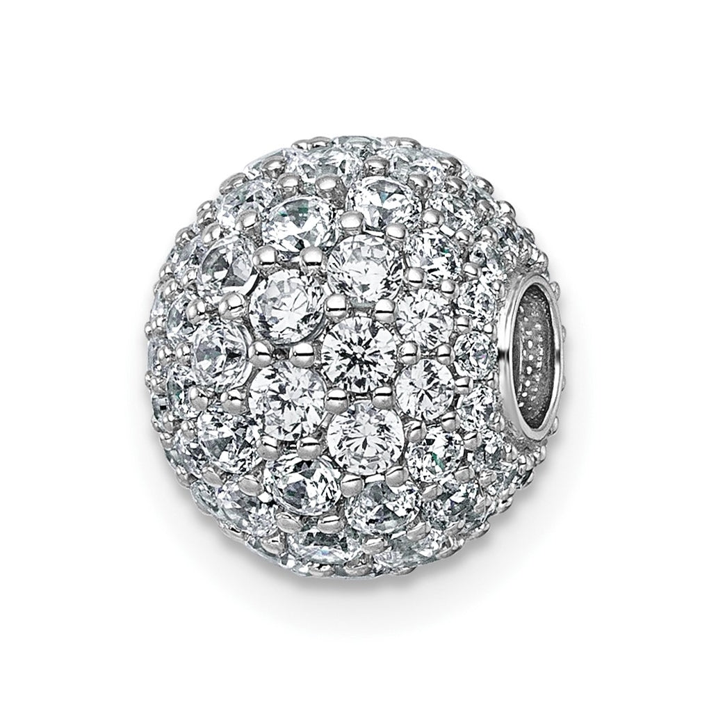 14k White Gold 1 7/8 carat Lab Grown Diamond VS+ F+ Complete Sphere Slide Pendant