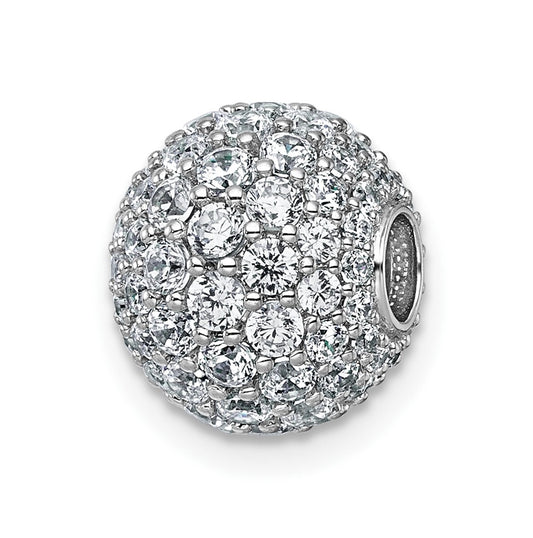 14k White Gold 1 7/8 carat Lab Grown Diamond VS+ F+ Complete Sphere Slide Pendant