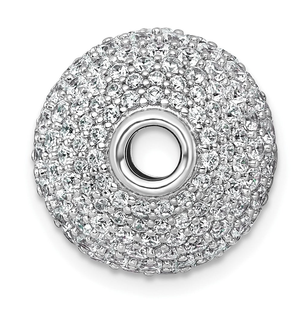 14k White Gold 4 1/3 carat Lab Grown Diamond VS+ F+ Complete Sphere Slide Pendant