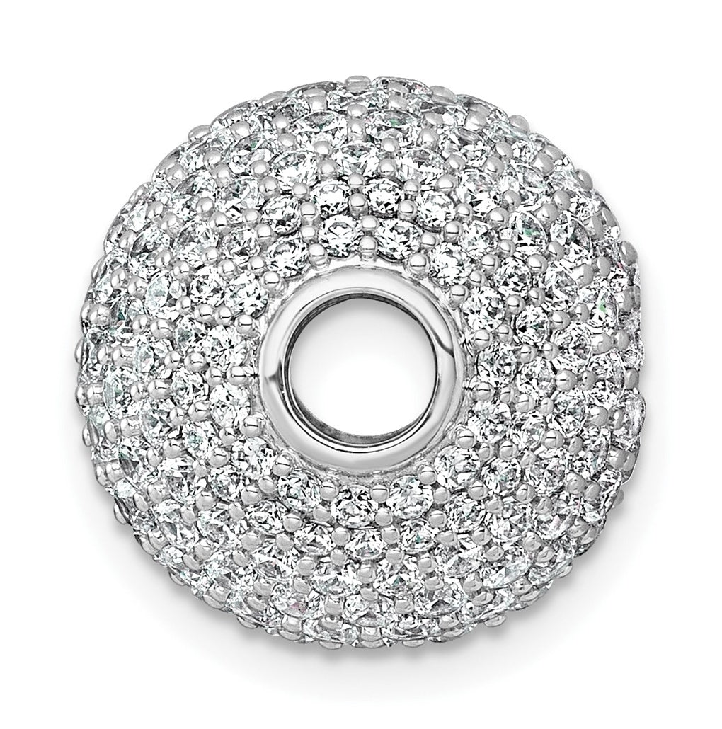 14k White Gold 4 1/3 carat Lab Grown Diamond VS+ F+ Complete Sphere Slide Pendant