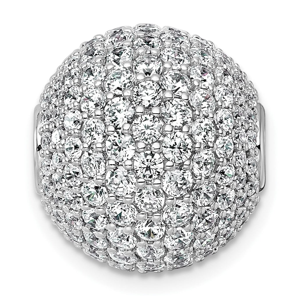 14k White Gold 4 1/3 carat Lab Grown Diamond VS+ F+ Complete Sphere Slide Pendant