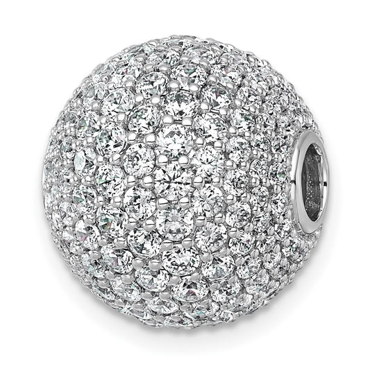 14k White Gold 4 1/3 carat Lab Grown Diamond VS+ F+ Complete Sphere Slide Pendant