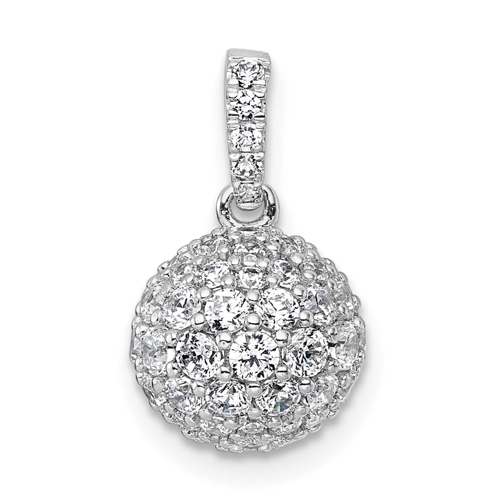 14k White Gold 1 1/2 carat Lab Grown Diamond VS+ F+ Complete Sphere Pendant