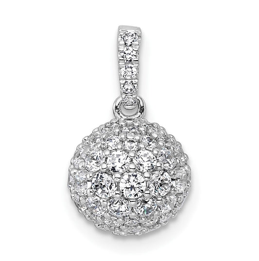 14k White Gold 1 1/2 carat Lab Grown Diamond VS+ F+ Complete Sphere Pendant