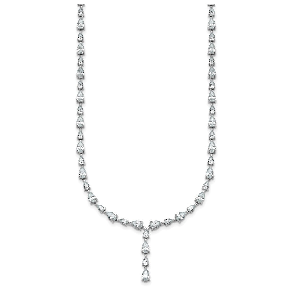 14k White Gold 10 1/3 carat Lab Grown Diamond VS+ F+ Complete 18 inch Fashion Tennis Necklace