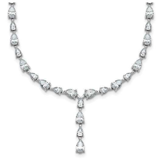 14k White Gold 10 1/3 carat Lab Grown Diamond VS+ F+ Complete 18 inch Fashion Tennis Necklace