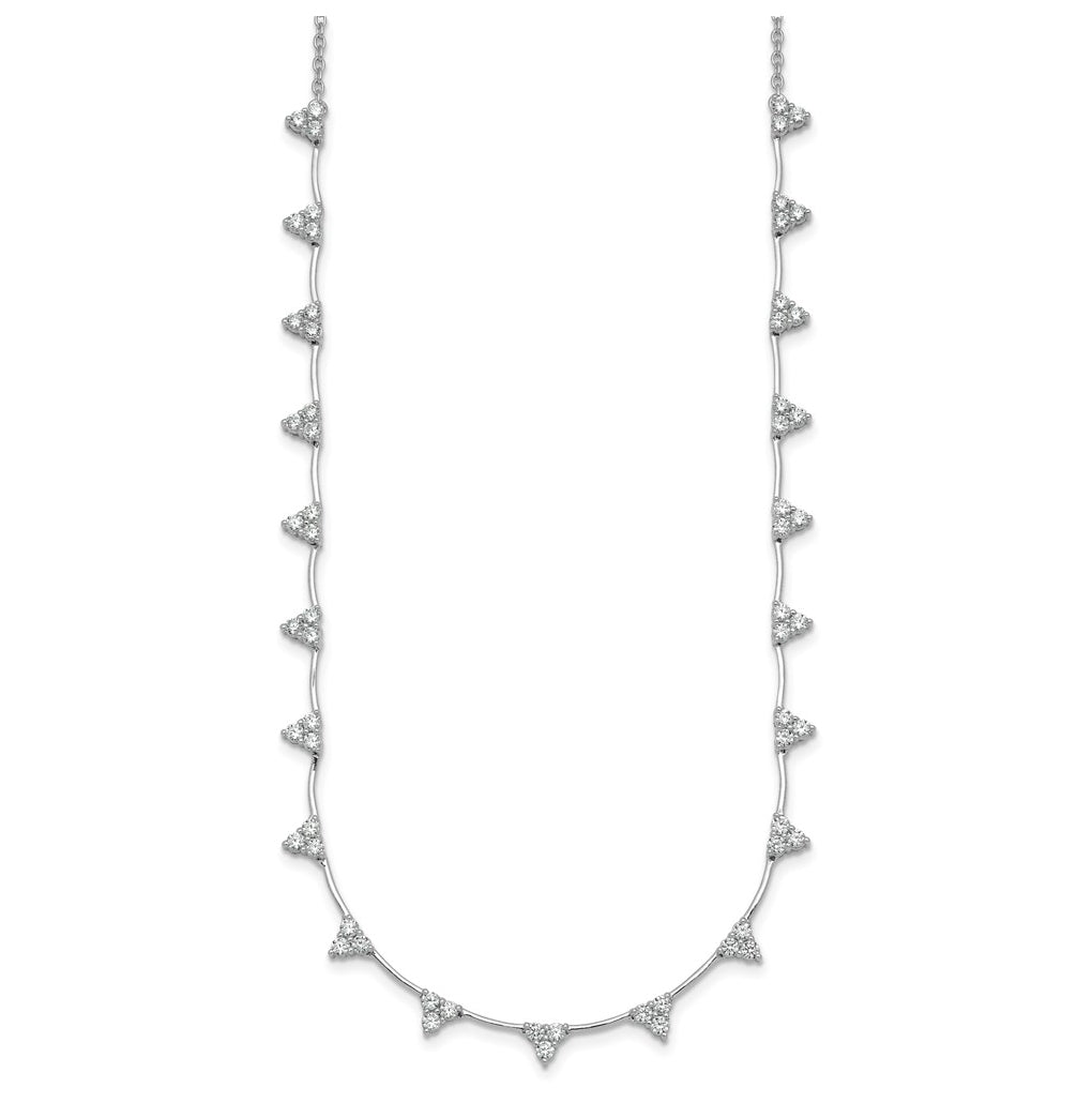 14k White Gold 2 1/8 carat Lab Grown Diamond VS+ F+ Complete 18 inch Fashion Tennis Necklace