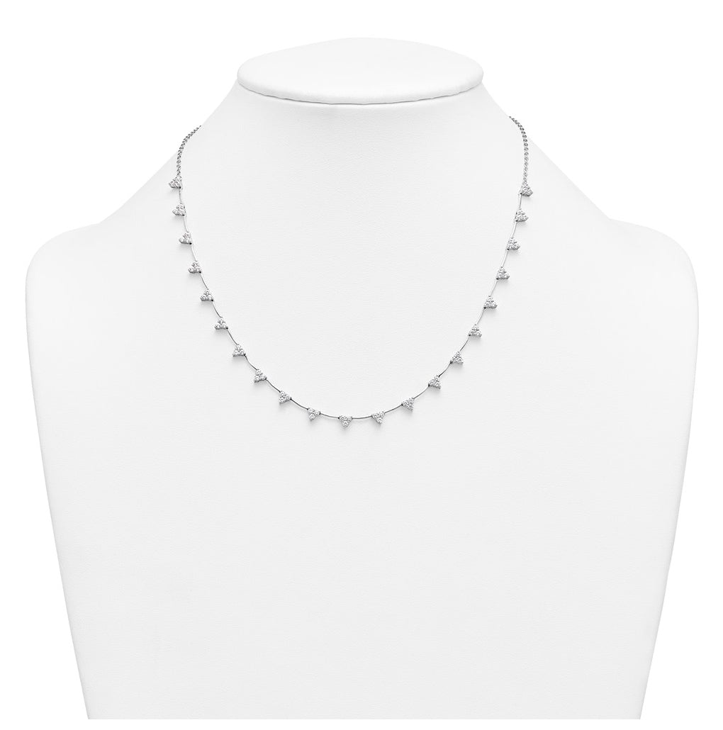 14k White Gold 2 1/8 carat Lab Grown Diamond VS+ F+ Complete 18 inch Fashion Tennis Necklace