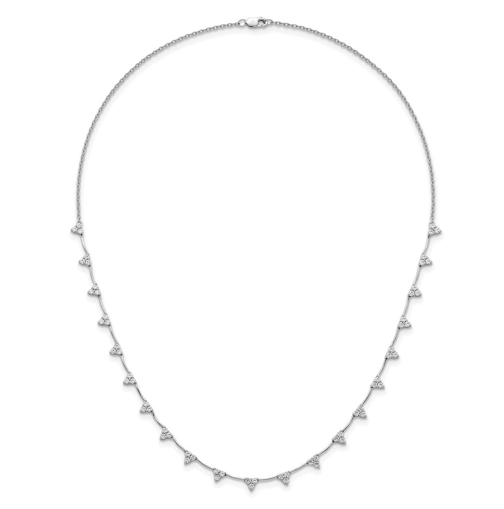 14k White Gold 2 1/8 carat Lab Grown Diamond VS+ F+ Complete 18 inch Fashion Tennis Necklace