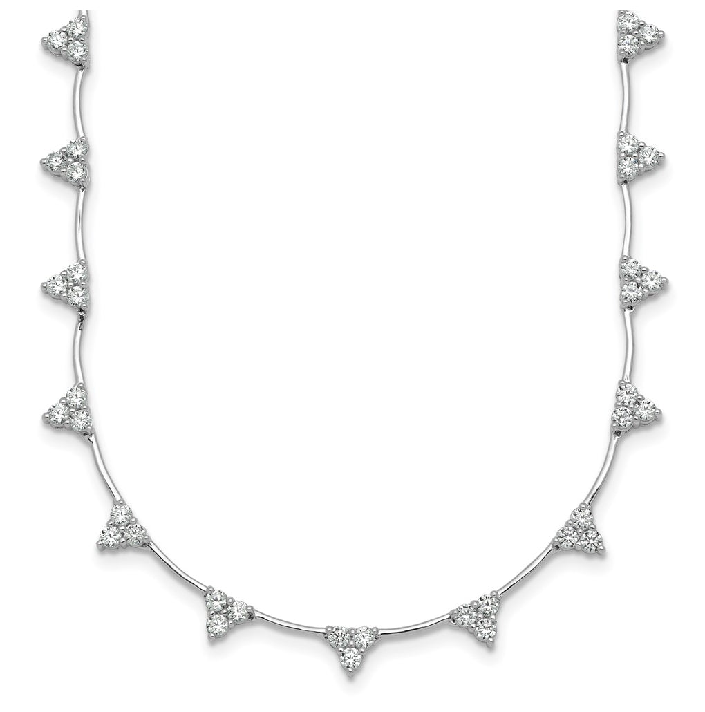 14k White Gold 2 1/8 carat Lab Grown Diamond VS+ F+ Complete 18 inch Fashion Tennis Necklace