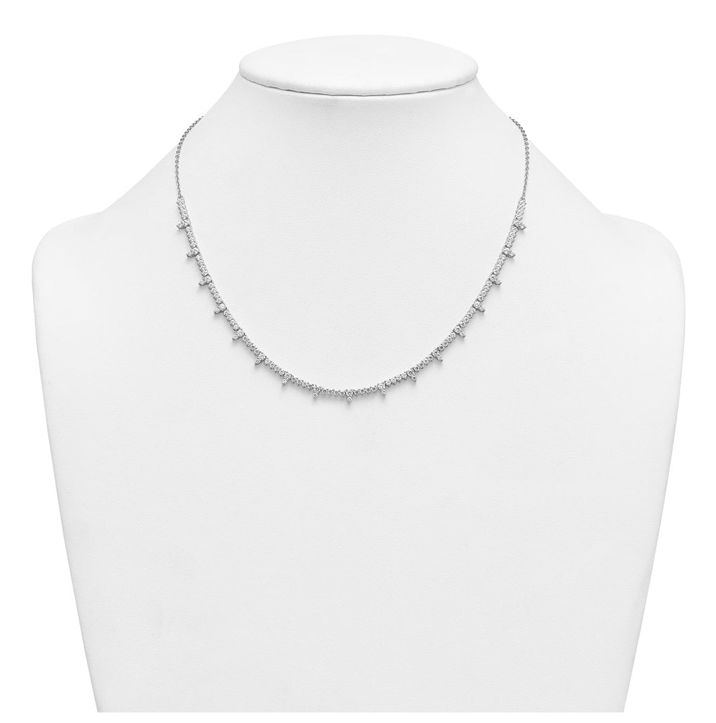 14k White Gold 4 carat Lab Grown Diamond VS+ F+ Complete 18 inch Fashion Tennis Necklace